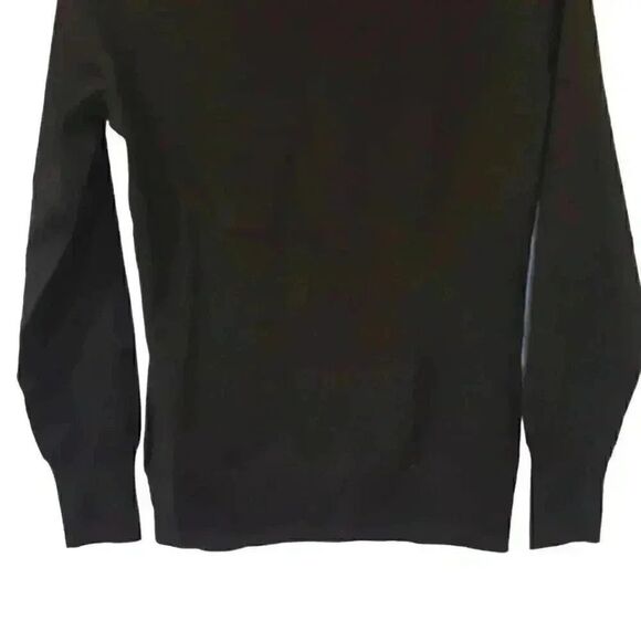 Banana Republic Women's Black Extra Fine Merino Wool/Nylon/Spandex Button Down C - Picture 7 of 11